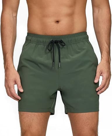 Baddräkt för män, snabbtorkande, sommartryck, shorts, strand- och badshorts med dragkedja och ventilerande nätfoder