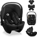 LIONELO Moxie i-Size Babyskydd 40–87 cm (0–13 kg) Grupp 0+, Bakåtvänd Bilbarnstol, R129, Lättvikt 4,3 kg, Andningsbar Bambustyg, Holmbergs 3-Punktsbälte, Sidokrockskydd, Tvättbar Klädsel, Svart