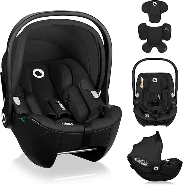 LIONELO Moxie i-Size Babyskydd 40–87 cm (0–13 kg) Grupp 0+, Bakåtvänd Bilbarnstol, R129, Lättvikt 4,3 kg, Andningsbar Bambustyg, Holmbergs 3-Punktsbälte, Sidokrockskydd, Tvättbar Klädsel, Svart – Bäst i test – bakåtvänd bilbarnstol bäst i test 2026