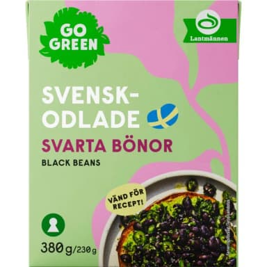 GoGreen Svenskodlade Svarta Bönor 380g