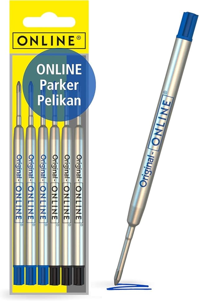 Online 6X kulspetspennor påfyllning – styrka medium I internationell standard biro-påfyllning för alla pennor I vattentät I universal påfyllning för kulspetspennor I skola, uni, kontor I färg: blå och – Bäst i test – ballograf refill bäst i test 2026