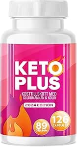 KETOPLUS extremt hög dos med glukomannan för kvinnor & män, kosttillskott snabbt + starkt
