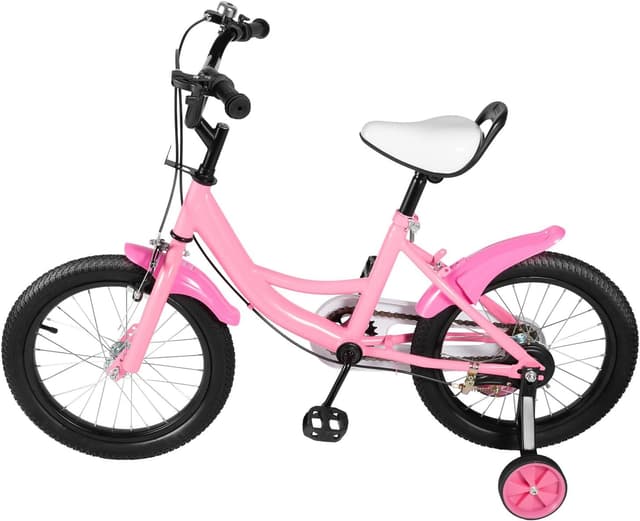 Barncykel, 16-tums cykel för pojkar och flickor, barncykel med stödhjul, justerbar sadel, lämplig för barn i åldern 5 till 8 år – Bäst i test – barncykel 16 tum bäst i test 2026