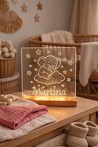 Personligt namn-barnlampa, babyrum, nattdekoration för barn olika djurdesigner present baby nyfödd (1, elefant) – Bäst i test – barnlampa bäst i test 2026