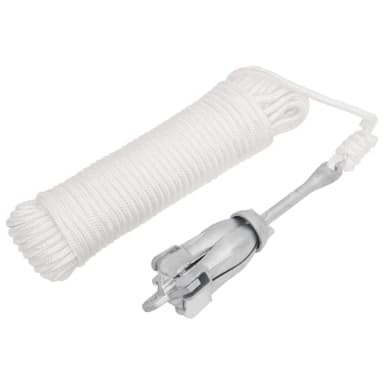 vidaXL Hopfällbart ankare med rep silver 1,5 kg smidbart järn, ankare, gripankare, vikbart ankare, ankare för liten båt, hopfällbart gripankare