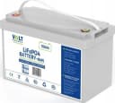 DCHOUSE 12 V 100 Ah LiFePO4 Trolling Motors batteri med SOC-statusindikatorer, Bluetooth och låg temp avstängning, 100 A smart BMS, upp till 15 000 cykler för husvagnar, marin, båt, solcell off-grid
