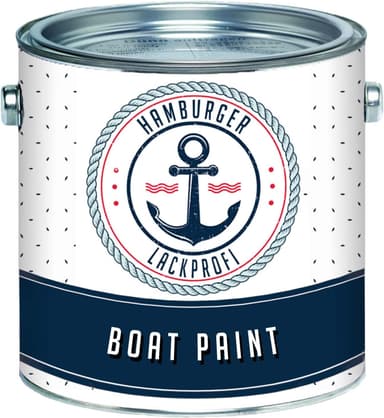 Hamburger Lack-Profi båtlack matt för trä och metall svart RAL 9005 svart yachtfärg yachtfärg båtfärg (1 l)