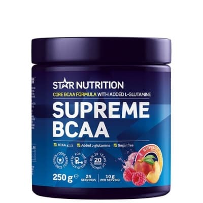 Star Nutrition Supreme Bcaa Pulver 250 G Rasberry Peach – Prispressad favorit – bcaa med koffein bäst i test 2026