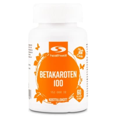 Healthwell Betakaroten 100 – Bäst i test – betakarotentabletter bäst i test 2026