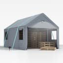 Carport tältgarage 3 x 5 m – extra stort garagetält vintersäkert med upprullningsfönster för bil, SUV, båtar och lastbilar – avtagbara sidoväggar och tak – skydd förvaringstält eller piletält