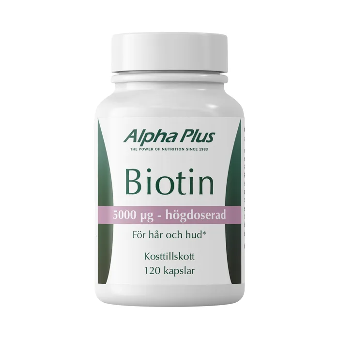 Alpha Plus Biotin 120 kapslar – Bäst i test – biotintabletter bäst i test 2026