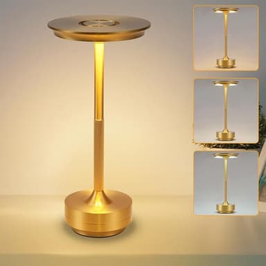 sänglampa trådlös bord batteri – LED bord touch dimbar lampa med USB uppladdningsbart batteri bordslampor guld för modern fönsterbräda vardagsrum barnrum sovrum