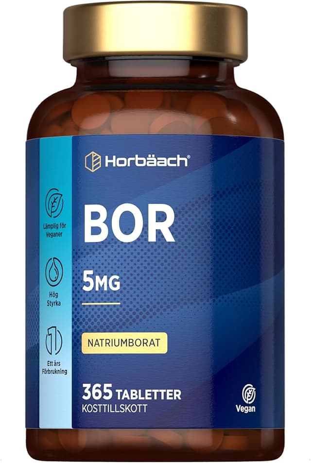 Boron 5mg | 365 Veganska Tabletter | 1 år | Hög dos | Bor tillskott | Boron Supplement | av Horbaach – Bäst i test – boron kosttillskott (bör vara 'boronkosttillskott' för korrekt sammansättning) bäst i test 2026