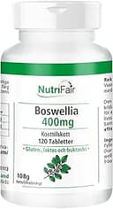 Boswellia 400 mg - med 800 mg frankincense-extrakt per daglig dos - 120 tabletter - högdos - 100% vegan - tysk produktion och laboratorietestning - NutriFair | Premium & Fair