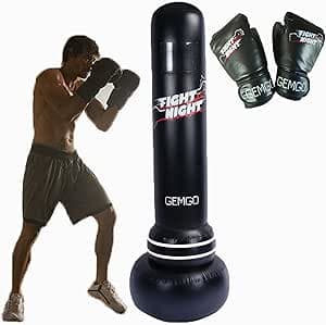 Stående boxningssäck JanTeelGO 180 cm PVC stående boxningssäck fotoväskdesign med PU-boxningshandskar lämplig för boxning träning av tonåringar och vuxna kvinna Taekwondo MMA hjälper till att lindra – Bäst i test – boxboll bäst i test 2026