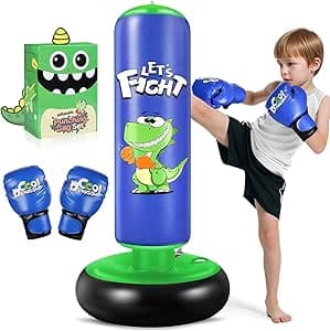 Boxningsväska för barn, uppblåsbar boxningssäck för barn, 120 cm - perfekt för karate, taekwondo, perfekt present till pojkar och flickor från 3 till 8 år