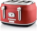 Westinghouse Retro Toaster - 4-skivad brödrost - röd