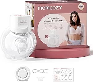 Momcozy Bröstpump S12 Pro Quick, Trådlös Handsfree Elektrisk Bröstpump, DoubleFit™ Hybrid Fläns, 3 Lägen & 9 Nivåer, Bärbar Pump med Smart Skärm, 1 Styck, Vit – Bäst i test – bröstpump bäst i test 2026