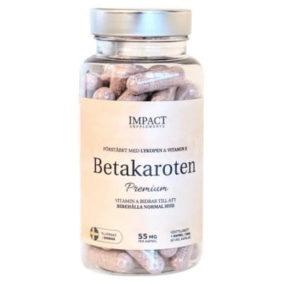 Impact Supplements Betakaroten Premium – Toppklassval – brun utan sol-tabletter bäst i test 2026