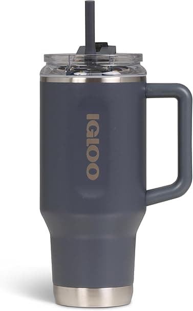 IGLOO TRAVEL MUG 32 termomugg 900ml rostfritt stål med sugrör – läckagesäker isolerad mugg, kolsyrasäker, BPA‑fri – håller drycker varma i 12h & kalla i 48h, perfekt på språng