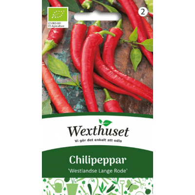 Chilipeppar 'westlandse Lange Rode', Ekologisk – Bäst i test – chilifrö bäst i test 2026