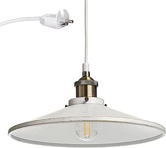 Ø30 cm Taklampa Matrolight Eino-30 – Antikvit skomakarlampa i metall med mässingsdetalj och förmonterad takkontakt