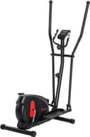 SPORTNOW Ultratyst elliptisk tränare för hemmet, magnetisk elliptisk 8 nivåer, motståndscykel, träningscykel med LED-skärm, pulssensor, flaskhållare och hjul, svart