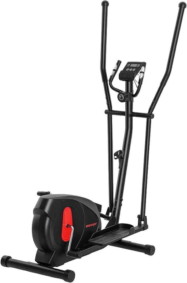 SPORTNOW Ultratyst elliptisk tränare för hemmet, magnetisk elliptisk 8 nivåer, motståndscykel, träningscykel med LED-skärm, pulssensor, flaskhållare och hjul, svart – Bäst i test – crosstrainer bäst i test 2026