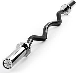 PhysKcal 4-6ft olympisk skivstång, EZ Curl Bar med slät bussning och lager för 2'' viktplattor, internationell skivstång för press, knäböj och marklyft, utmärkt för bicepscurls och triceps extensions – Bäst i test – curlstång bäst i test 2026
