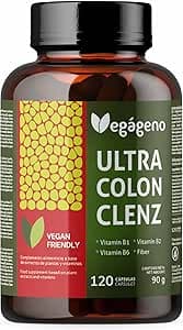 ULTRA COLON CLENZ 120 kapslar, lindring av förstoppning, uppblåsthet och gas. DETOX. Innovativ formel. Med Aloe Vera Gel, Cascara Sagrada, Senna, Papaya, Plommon, Fänkål och Lakrits. Vegan