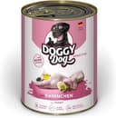 DOGGY Dog Paté Kanin Sensitive, 6 x 800 g, våtfoder för hundar, spannmålsfritt hundfoder med laxolja och grönläppskal, särskilt väl tolererat helfoder, tillverkad i Tyskland