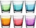 Leonardo Vario Struttura dricksglas set om 6 diskmaskinssäkra vattenglas, färgglada dryckesmuggar, 250 ml, 026844