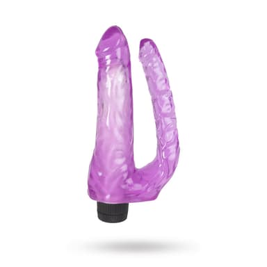 Sustainable PleasureDouble Penetrating Vibrating Jelly Dildos - Purple
