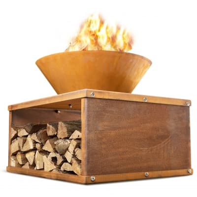 Eldstad I Cortenstål Med Bord – Budgetfavorit – eldkorg bäst i test 2026