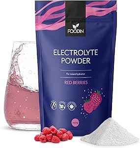 FOODIN Electrolyte pulver, röda bärsmaker 240 g, utan socker och fortfarande isotonisk – Bäst i test – elektrolytpulver bäst i test 2026