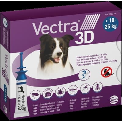 Vectra 3d För Hund 10-25 Kg Spot-on Lösning Pipett, 3st (3x3,6ml) – Månadens skydd – fästingmedel för hund bäst i test 2026