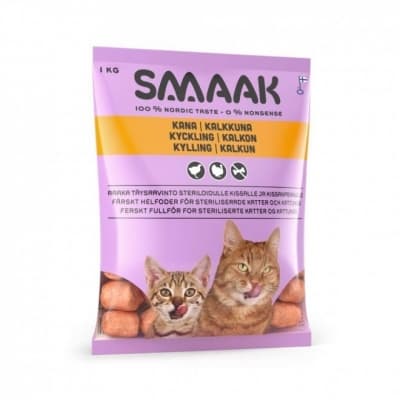 Smaak Cat Raw Complete Sterilised Kyckling & Kalkon 1 Kg – Budgetval – färskfoder katt bäst i test 2026