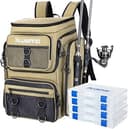 PLUSINNO unisex - vuxen Fishing Backpack With Tackle Boxes fiskeryggsäck med tackellådor