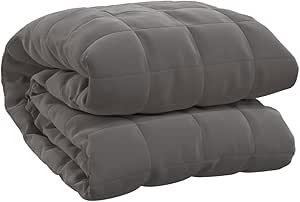 vidaXL Tyngdtäcke grå 235x290 cm 15 kg tyg, filt, sängkläder, tyngdtäcke för ångest, filtar, täcke filt, lugnande filt, ångestfilt, tung filt