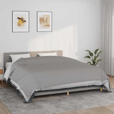vidaXL Tyngdtäcke grå 235x290 cm 15 kg tyg, filt, sängkläder, tyngdtäcke för ångest, filtar, täcke filt, lugnande filt, ångestfilt, tung filt