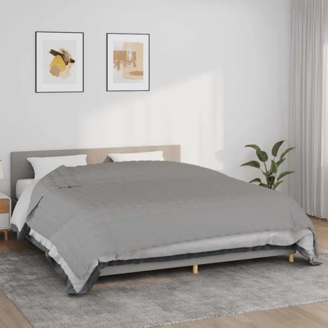 vidaXL Tyngdtäcke grå 235x290 cm 15 kg tyg, filt, sängkläder, tyngdtäcke för ångest, filtar, täcke filt, lugnande filt, ångestfilt, tung filt – Bäst i test – flugridtäcke bäst i test 2026