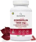 Bandini® Högdos Forskolin 1000 mg Vegan, 35:1 extrakt av stark Forskoline från Coleus Forskohlii i 60 kapslar, Coleus Forskohlii tillskott med ren Forskolin för män och kvinnor