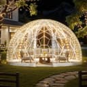 VEVOR Trädgårdskupol Igloo, 3,7 x 2,2 m utomhus klart bubbeltält för 4–7 personer, väderbeständig geodesisk kupol växthus med fönster, PVC-Igloo-tält för uteplatser i trädgården, campingfest bröllop
