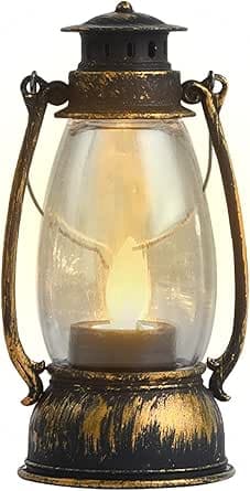 Handhållen lykta vintage – fotogenlampa LED, vintage lykta, LED vintage lykta, batteri led flimrande lyktor flameffekt, vintage hängande lykta,