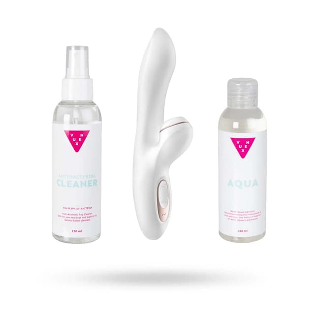 -38%VuxenKit Med Satisfyer Pro G-spot Rabbit, Vattenbaserat Glidmedel & Toy Cleaner 2x150 Ml – Bästa kompletta kit – g-punktsvibrator bäst i test 2026