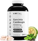 Garcinia Cambogia 5000 mg. 240 veganska kapslar för 4 månaders behandling. Naturlig Garcinia Cambogia 60% HCA med naturligt Grönt Te. Tillverkad i Europa av HIVITAL