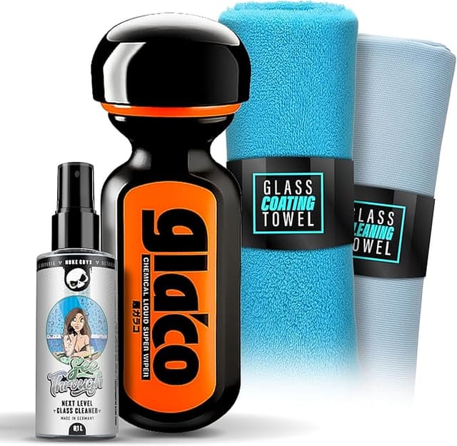 detailmate Vindruta tätningsset för bil och dusch – lotuseffekt: Soft99 Ultra Glaco glasförsegling 70 ml vindruta 500 ml glas mikrofiberduk + fluffig polerad trasa – Bäst i test – glasförsegling bäst i test 2026