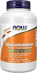Now Foods, Glucomannan, 575 mg, 180 kapslar