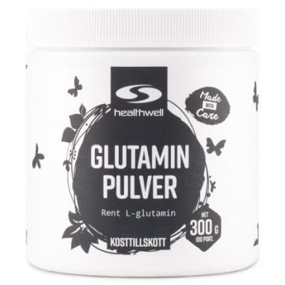 Healthwell Glutamin Pulver – Mest lättlöslig – glutamin bäst i test 2026