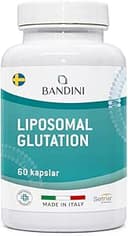 Bandini® Glutathione Liposomal 60 kapslar | 250 mg L-glutathione Setria-reducerad och bioaktiv från fermentering | Antioxidant och åldrande - bekämpar fria radikaler | GMO-fri, 100% vegansk